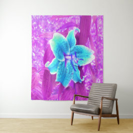 Tapete De Parede Bonito Aqua Blue Stargazer Lily em Roxo