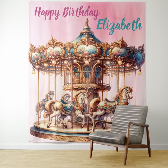 Tapete De Parede Bonito Carrossel Horse Hang (In Situ)