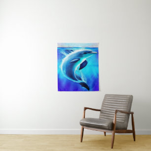 Tapete De Parede Bonito golfinho na arte oceânica