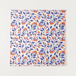 Tapete De Parede Bonito padrão uniforme de pequenas flores laranja