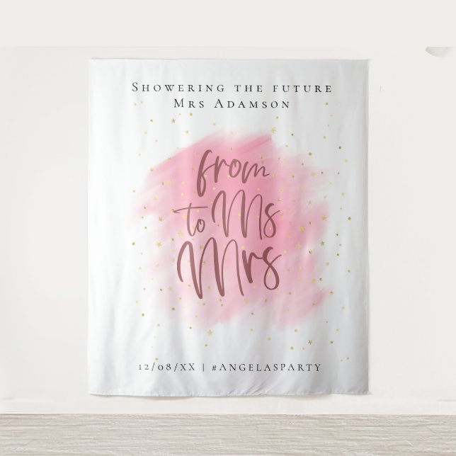 Tapete De Parede Booth de fotos Douradas de Bachelorette Glitter e  (Frente)