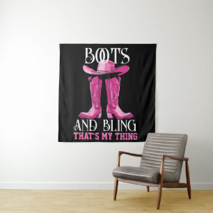 Tapete De Parede Boots e Bling Rosa Essa é a minha coisa