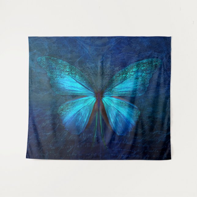 Tapete De Parede Borboleta Azul Estonteante (Frente (Horizontal))