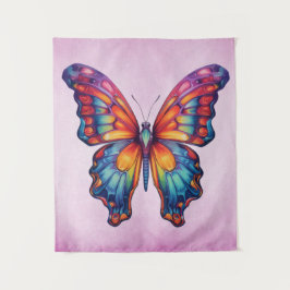 Tapete De Parede Borboleta Azul Laranja Asas