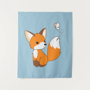 Tapete De Parede Borboleta de observação pequena bonito do Fox