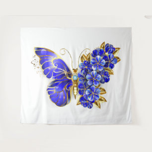 Tapete De Parede Borboleta Flor Sapphire