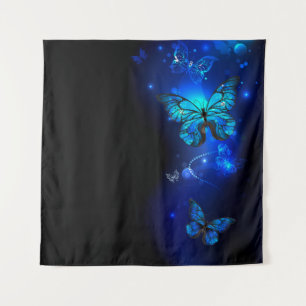 Tapete De Parede Borboleta Morpho no Fundo Escuro