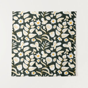 Tapete De Parede Borboletas e flores: Padrão de Verão de Doodle.