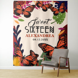 Tapete De Parede Borboletas Florais Foto Fundo Sweet Sixteen