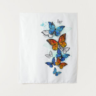 Tapete De Parede Borboletas voadoras Morpho e Monarca
