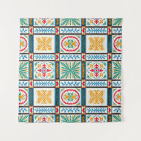 Bordado Maiolica Italiano: Floral Mediterrânica