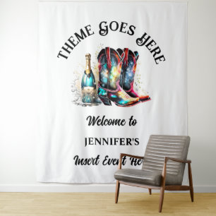 Tapete De Parede Botas de cowgirl ocidentais com vinho espumante ir