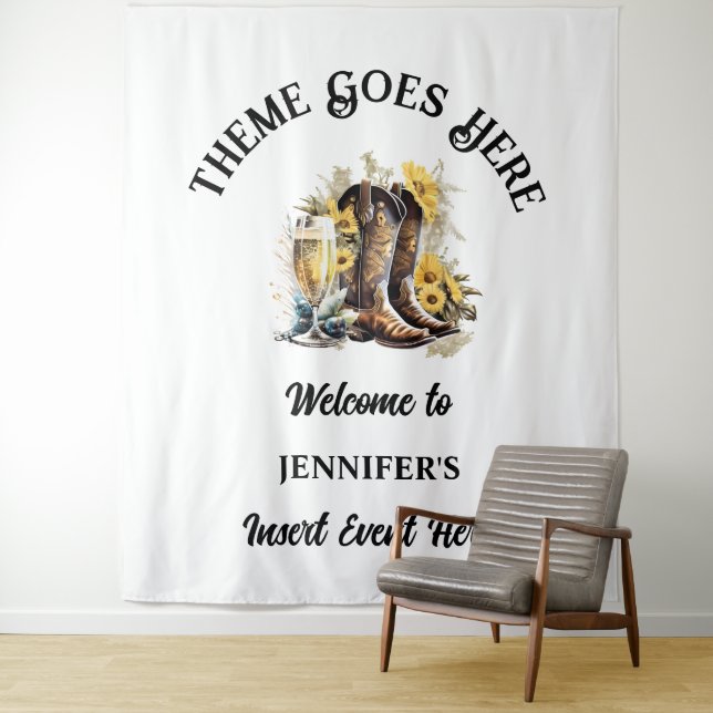 Tapete De Parede Botas de cowgirl ocidentais girassol espumante cou (In Situ)