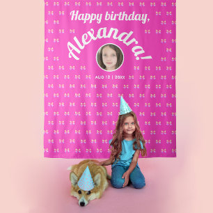 Tapete De Parede Bote Girly Hot Pink Patterno de Arco Foto Bday Bem