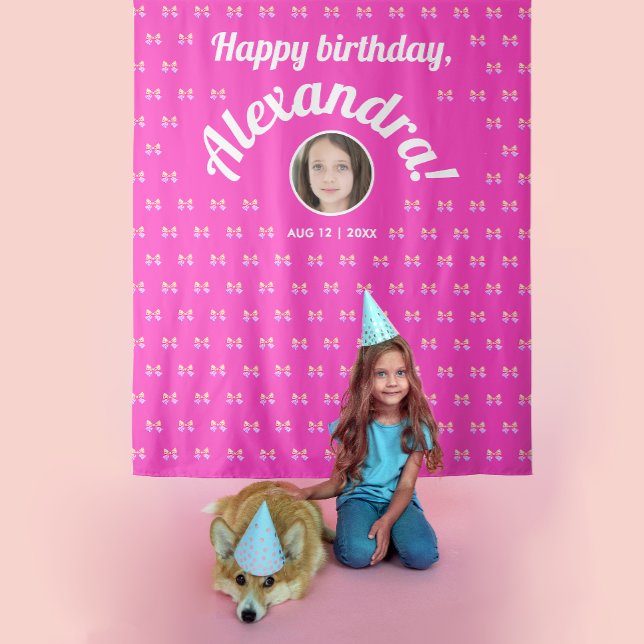 Tapete De Parede Bote Girly Hot Pink Patterno de Arco Foto Bday Bem (Criador carregado)