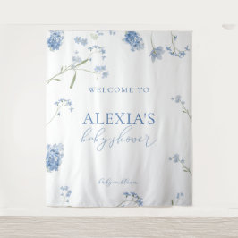 Tapete De Parede Boy Blue Baby in Bloom Baby Shower Welcome Sign