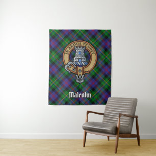 Tapete De Parede Brasão do Clã Malcolm sobre Tartan