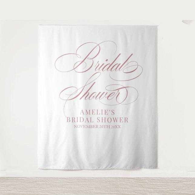 Tapete De Parede Bridal shower elegant modern pink backdrop (Frente)