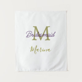 Tapete De Parede Bride tribe monogram bridal shower simple golden p