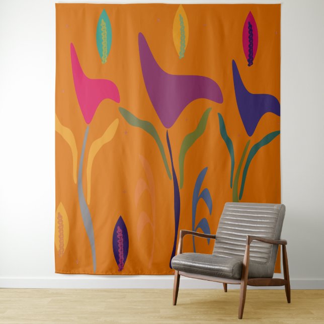 Tapete De Parede Bright Floral Lily Tropical Vibe (In Situ)