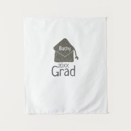 Tapete De Parede Brilho de gorro de formatura prateado adicionar no