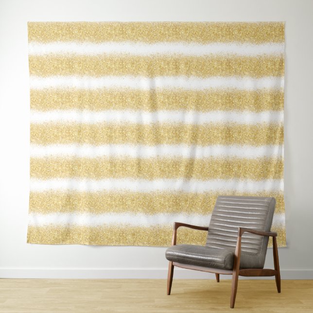 Tapete De Parede Brilho de Ouro Branco de Luxo (In Situ (Horizontal))