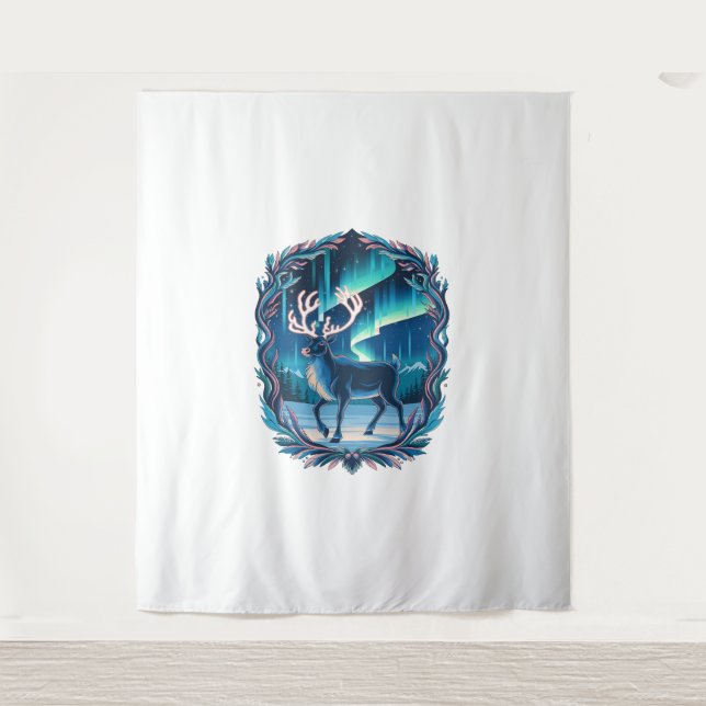 Tapete De Parede Brilho de Reindeer Mágico (Frente)