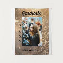 Tapete De Parede Brilho dourado foto graduação adicionar nome texto