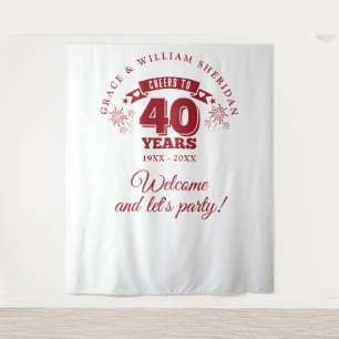 Tapete De Parede Brinde para o 40º Aniversário de Ruby Adereço de F