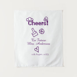 Tapete De Parede Brindemos à futura Sra. adicione o nome da noiva r