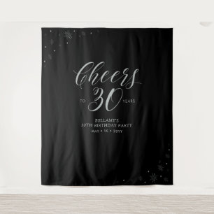 Tapete De Parede Brindemos aos 30 anos   Festa de Aniversário Silve