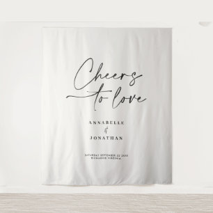 Tapete De Parede Brindes ao amor creme preto minimalista casamento 