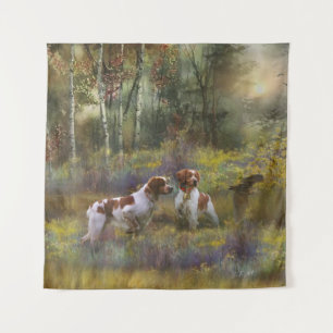Tapete De Parede Brittany Spaniels, Caça-Pau, Arte