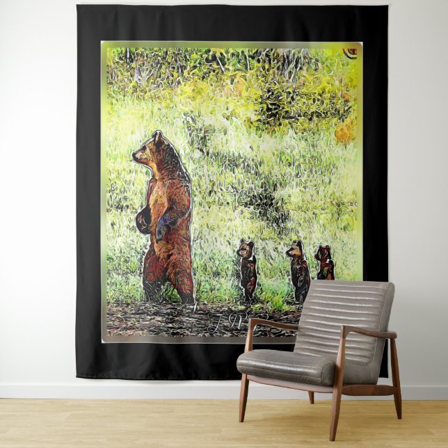 Tapete De Parede Brown Bear Family Hike (In Situ)