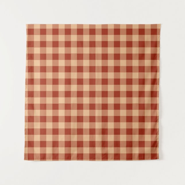 Tapete De Parede Brown Checkered Gingham Pattern (Frente)