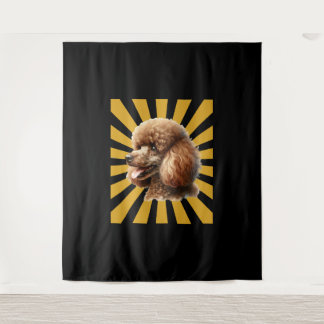 Tapete De Parede Brown Standard Poodle Retro Sunburst