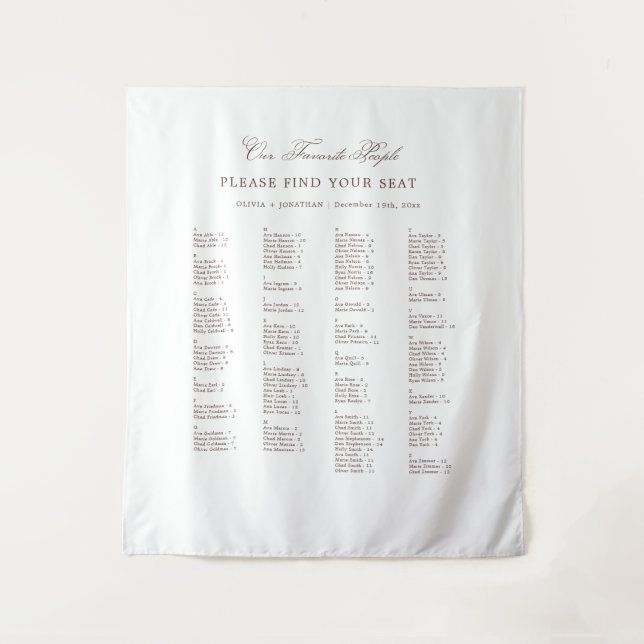 Tapete De Parede Brown Wedding Seating Chart Alphabetical Fabric (Frente)