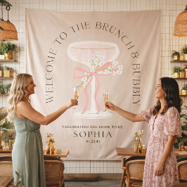 Tapete De Parede Brunch & Bubbly Champagne Bridal Shower Tapestry