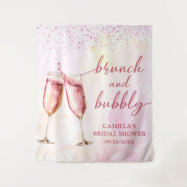 Tapete De Parede Brunch de Champanhe Rosa e Chuveiro Nupcial Espuma
