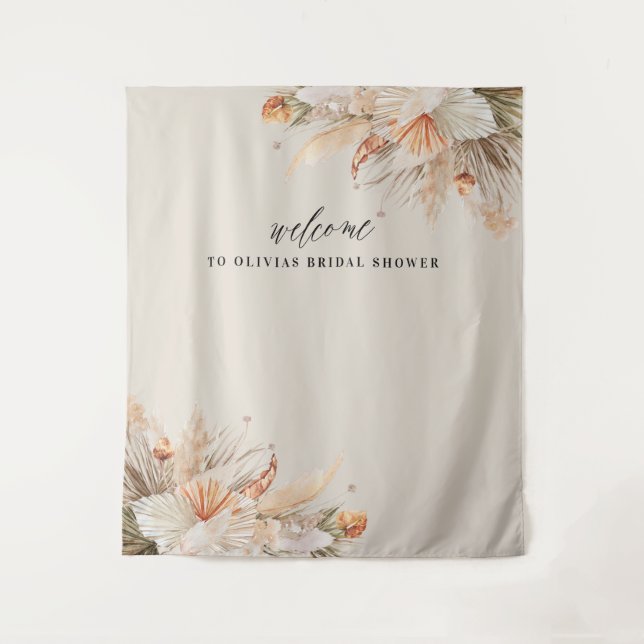 Tapete De Parede brunch e champanhe Grinalda de casamento capim-dos (Frente)