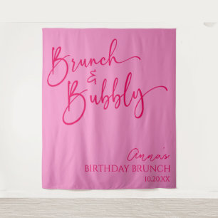 Tapete De Parede Brunch Rosa Quente e Festa de Brunch Borracha de A