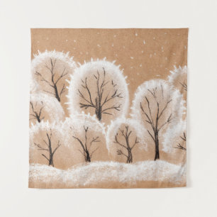 Tapete De Parede Brush painting. Artistic canvas. Oil art.