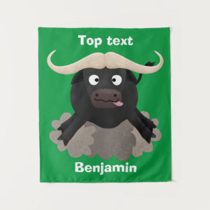 Tapete De Parede Búfalo de água de desenho animado engraçado