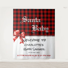 Tapete De Parede Buffalo Plaid Watercolor Red Bow Baby Shower