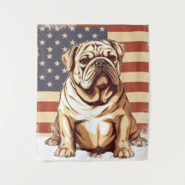 Tapete De Parede Buldogue Americano Patriótico