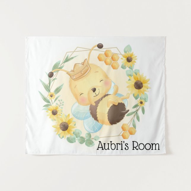 Tapete De Parede Bumble Bee e Girassóis (Frente (Horizontal))