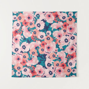 Tapete De Parede Buquê de aquarelas de flores, padrão sem costura