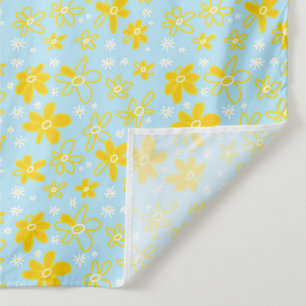 Tapete De Parede Buquê de Flor, Margarida do Céu Amarelo Branco