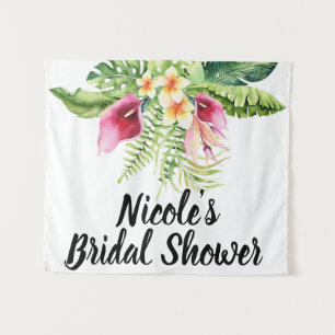 Tapete De Parede Buquê de Flores Florais Tropicais Chuveiro de Noiv