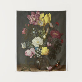 Tapete De Parede Buquê de Flores num Vaso de Vidro